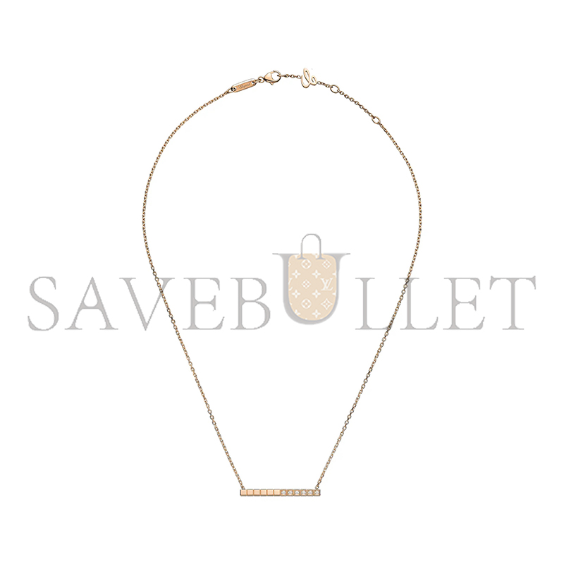 CHOPARD ICE CUBE NECKLACE, ROSE GOLD, HALF-SET DIAMONDS 817702-5002